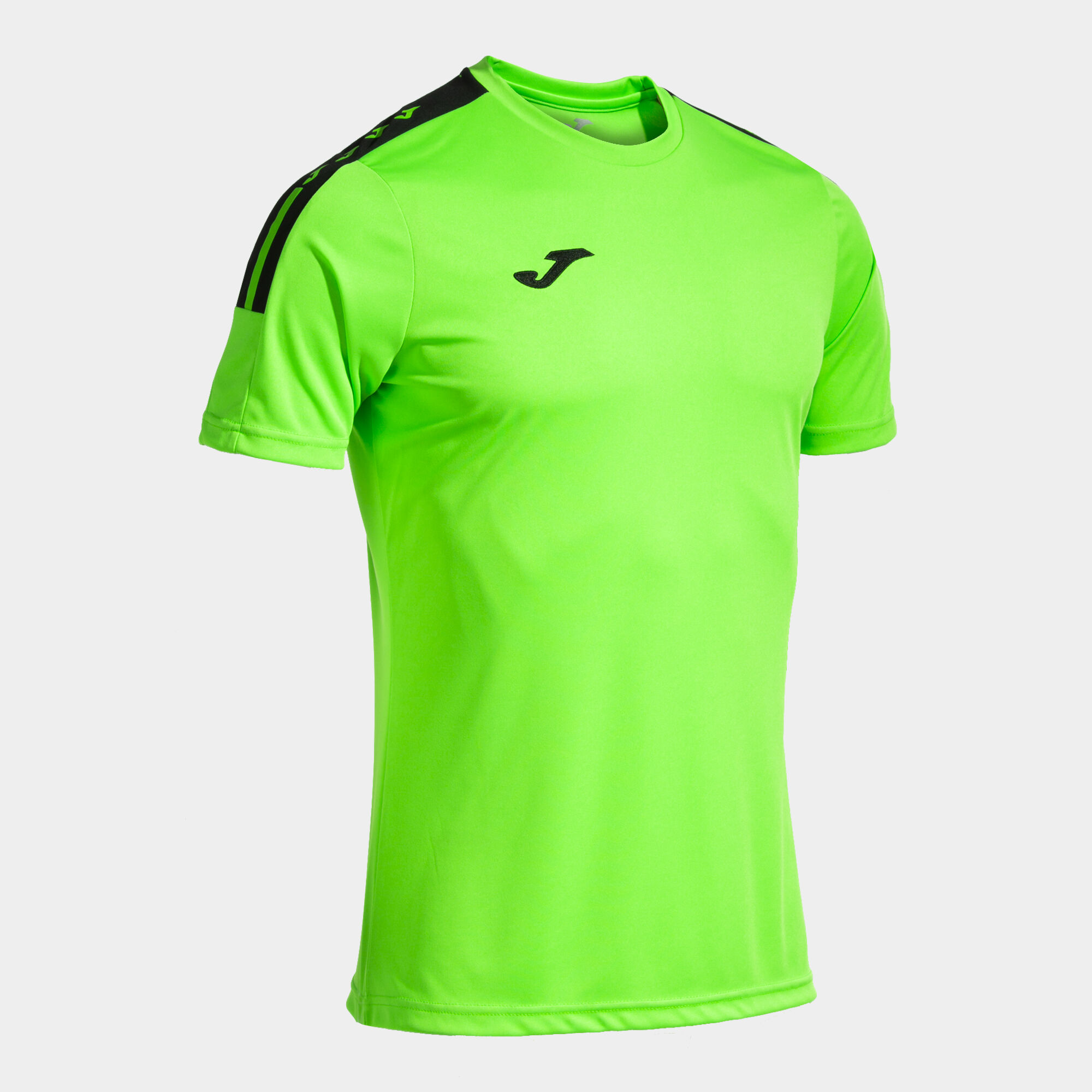 Koszulka z krótkim rękawem mężczyźni Olimpiada fluorescencyjny zielony czarny