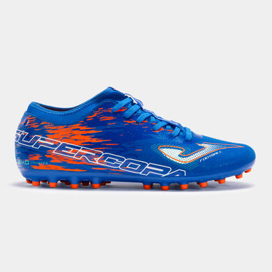 Ghete fotbal Supercopa 23 gazon artificial AG albastru regal coral