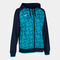 Hooded jacket woman Supernova III navy blue fluorescent turquoise