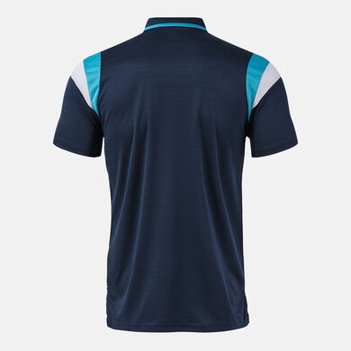 Polo manga corta hombre Terra dark navy turquesa fl&uacute;or