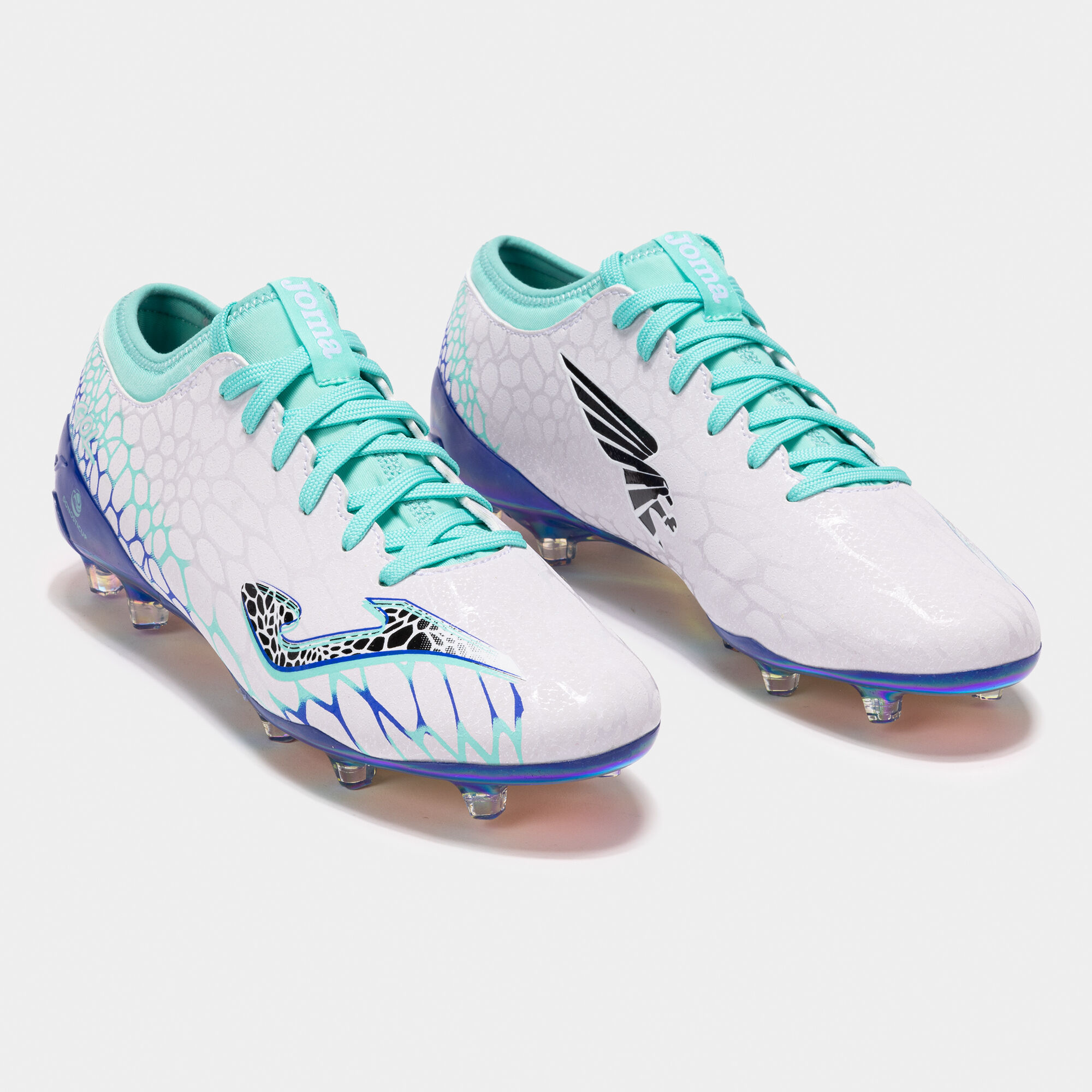 Football boots Donosti Cup Gol 24 firm ground FG white turquoise JOMA