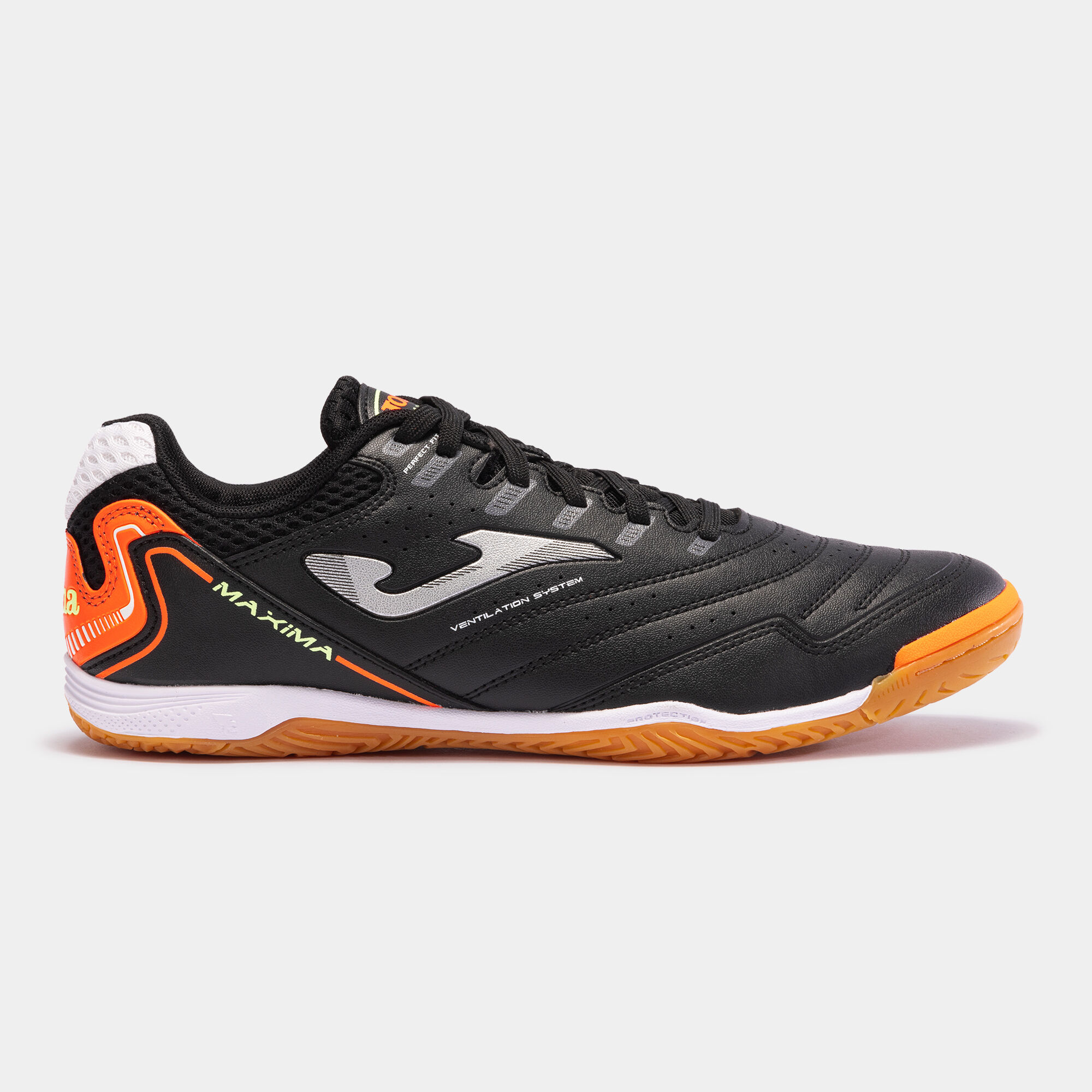 Pantofi sport fotbal în sală Maxima 23 indoor negru portocaliu