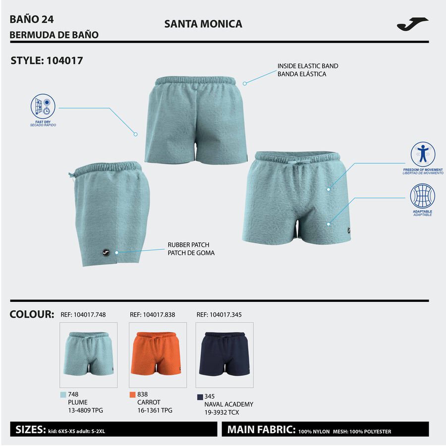 BERMUDA DE BAÑO SANTA MÓNICA