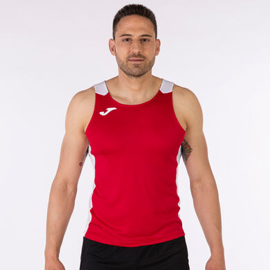 T-shirt de alça homem Record II vermelho branco