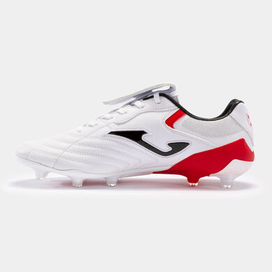 Botas fútbol Aguila Cup 23 terreno firme FG blanco rojo