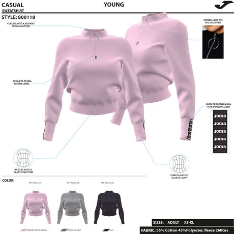 Joma Sudadera con capucha para mujer Daphne: : Moda