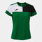 Maglia a manica corta donna Crew V verde nero bianco