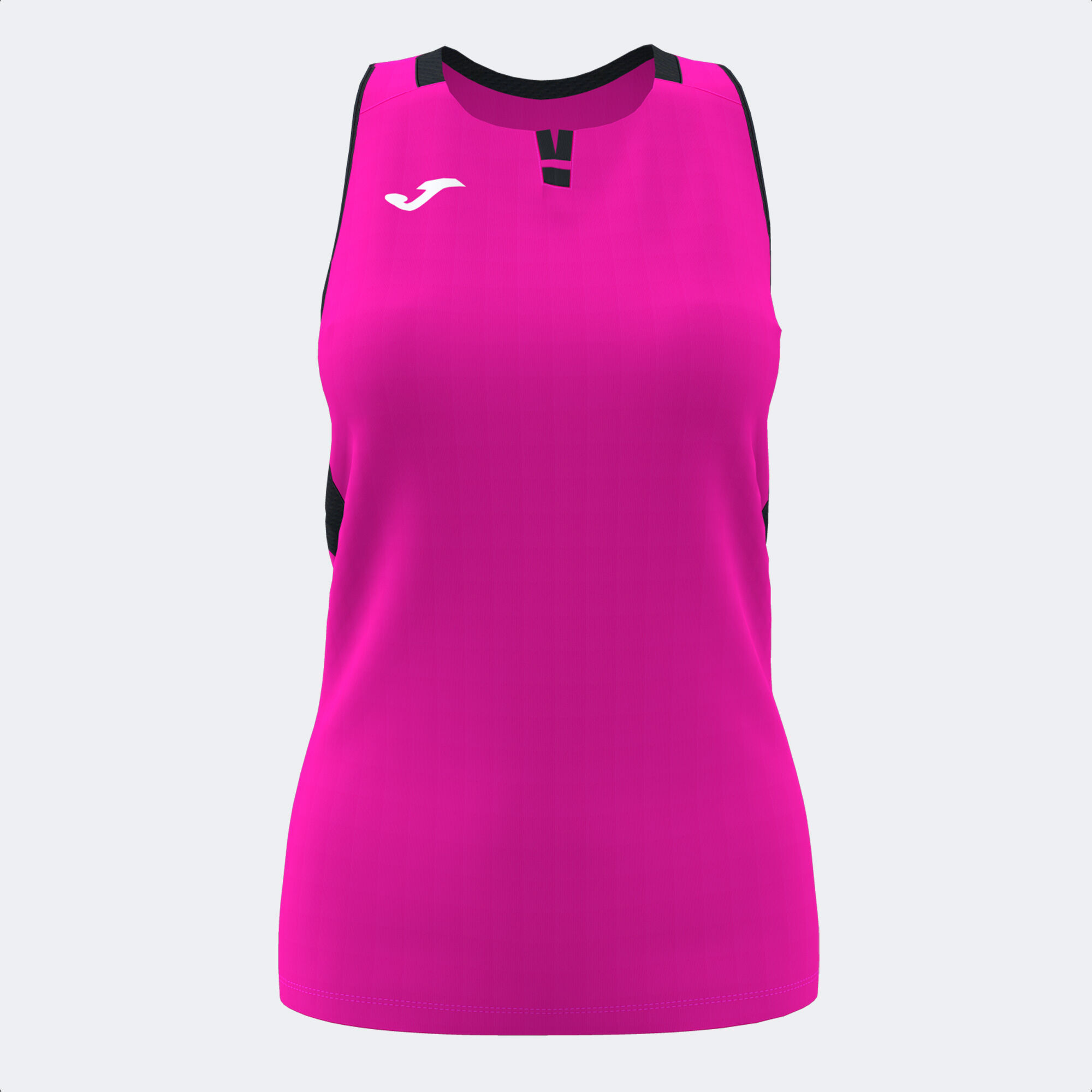 T-shirt de alça mulher Ranking rosa fluorescente preto