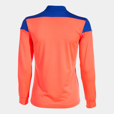 Sweatshirt woman Elite X fluorescent coral royal blue