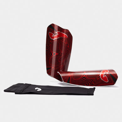 Espinilleras Spartan rojo negro