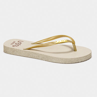 Chinelos de dedo casual S.Orion Lady 25 mulher branco dourado