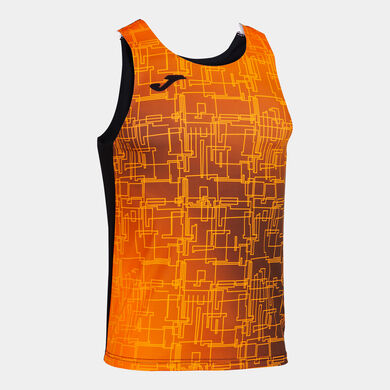 T-shirt de alça homem Elite VIII preto laranja