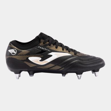 Botas fútbol Powerful 24 terreno blando SG negro oro