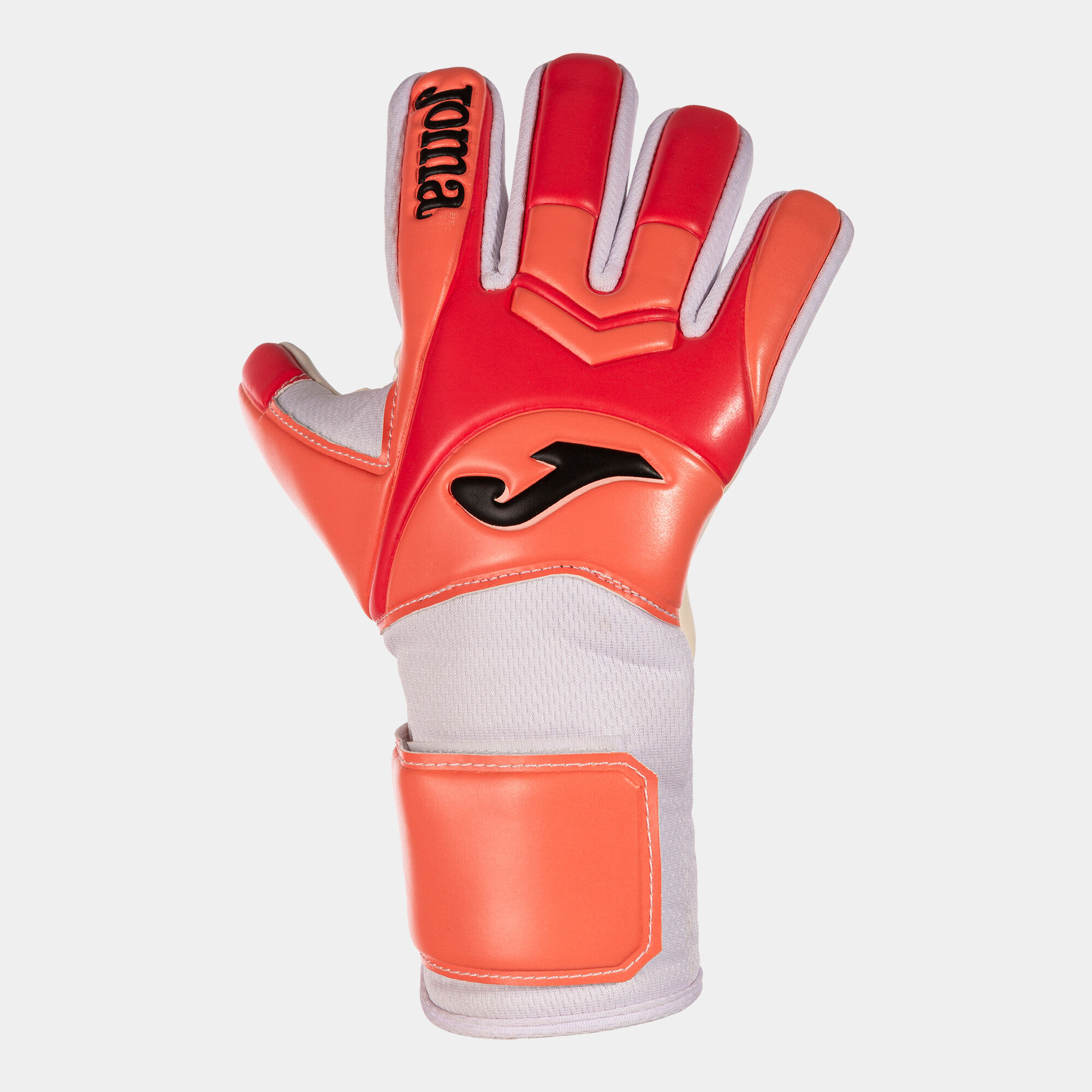 Football goalkeeper gloves Hunter coral white
