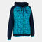 Hooded jacket woman Supernova III navy blue fluorescent turquoise