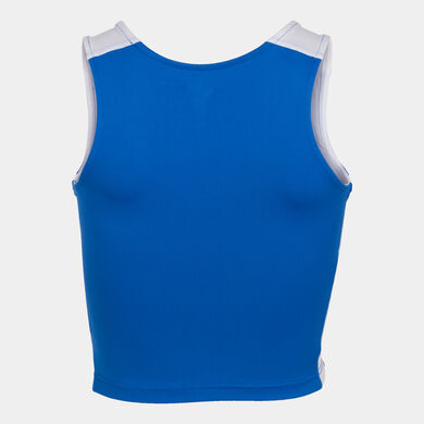 Top femme Record II bleu roi blanc