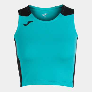 Top mujer Record II turquesa negro