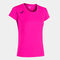 Maillot manches courtes femme Record II rose fluo