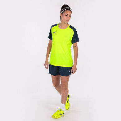 Camiseta manga corta mujer Academy IV amarillo flúor marino