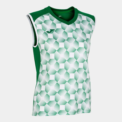 Sleeveless t-shirt woman Supernova III green white