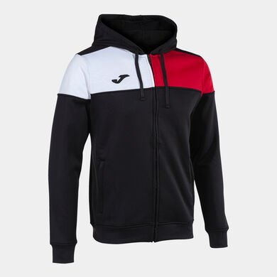 Casaco com capuz homem Crew V preto vermelho branco