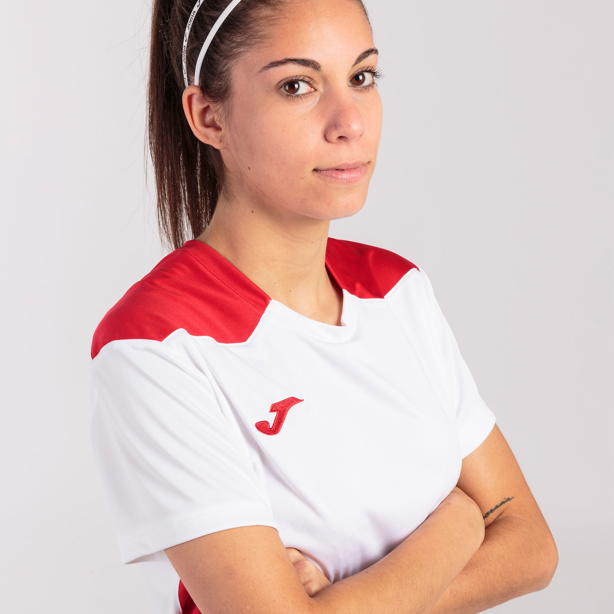 T-shirt manga curta mulher Championship VI branco vermelho