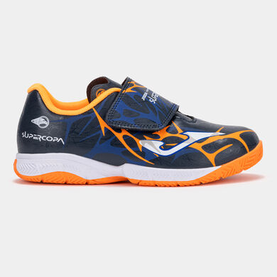 Futsal shoes Super Copa Jr 25 indoor junior navy blue fluorescent orange