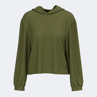 Hooded sweater woman Mimetic green
