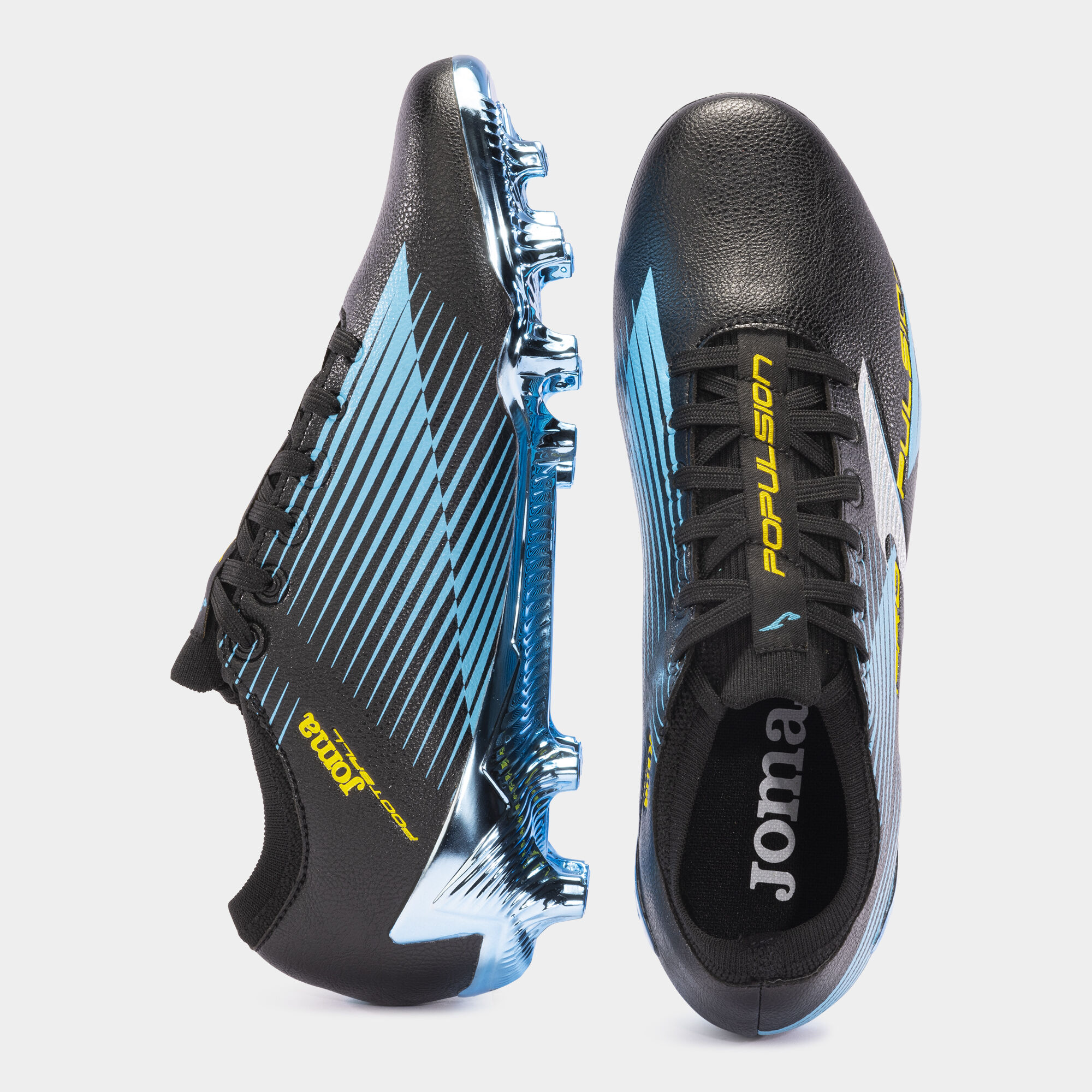 Football boots Propulsion Cup 24 firm ground FG black turquoise JOMA