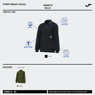 Felpa unisex Mimetic nero