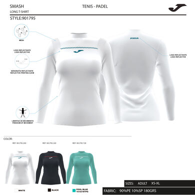 Maglia a manica lunga donna Smash turchese
