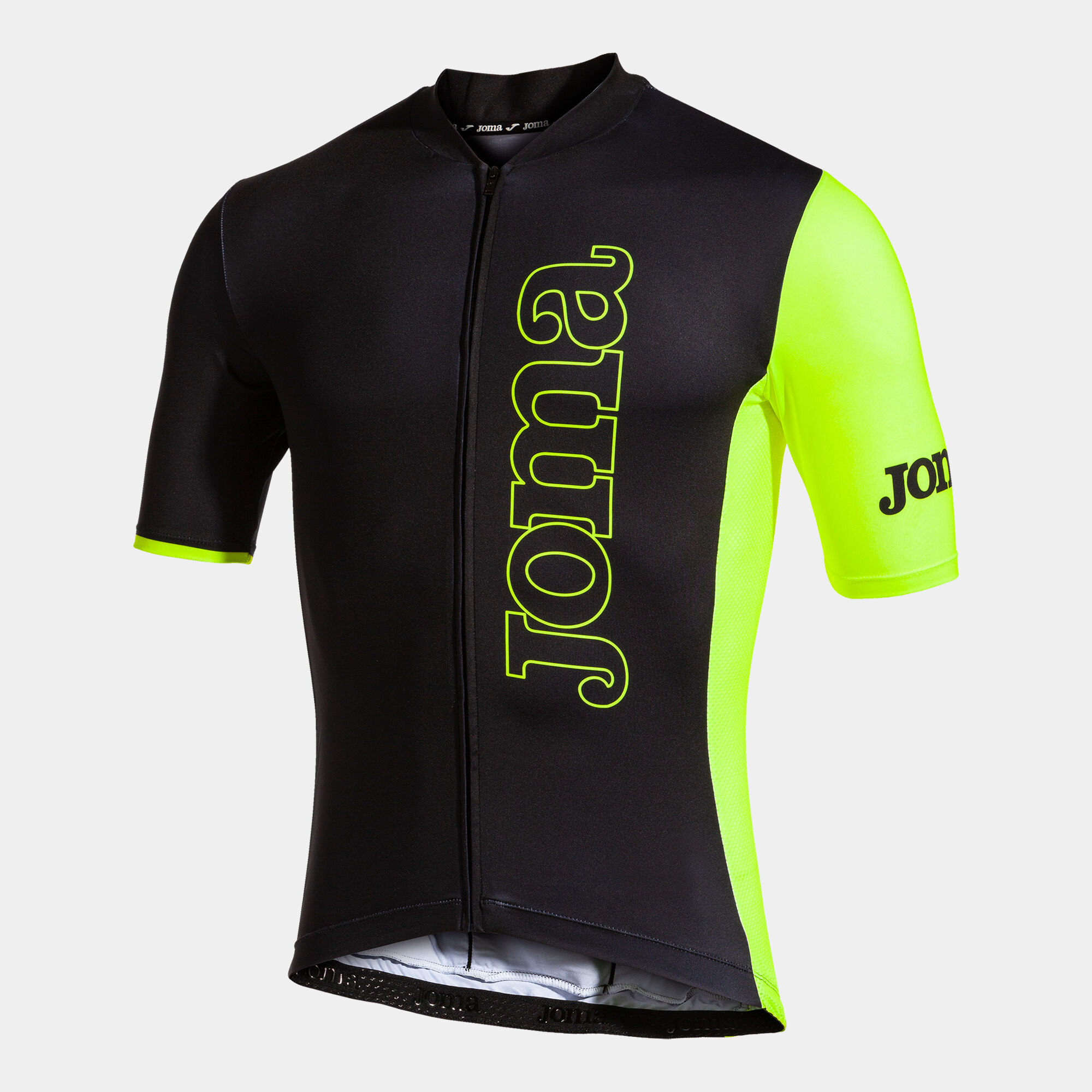 Cycling jersey unisex Crono black fluorescent yellow