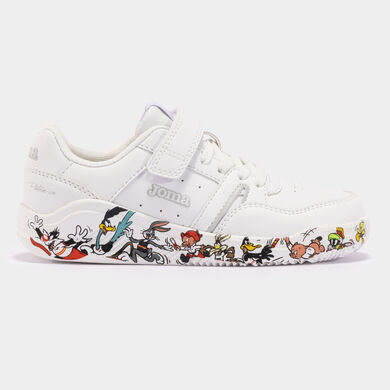 Zapatillas casual Platea Low Jr 24 Looney Tunes Cartoons junior blanco multicolor