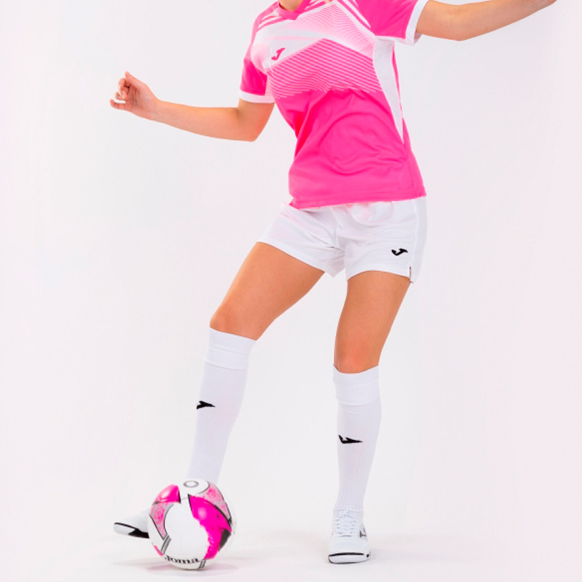 Maillot manches courtes femme Supernova II rose fluo blanc