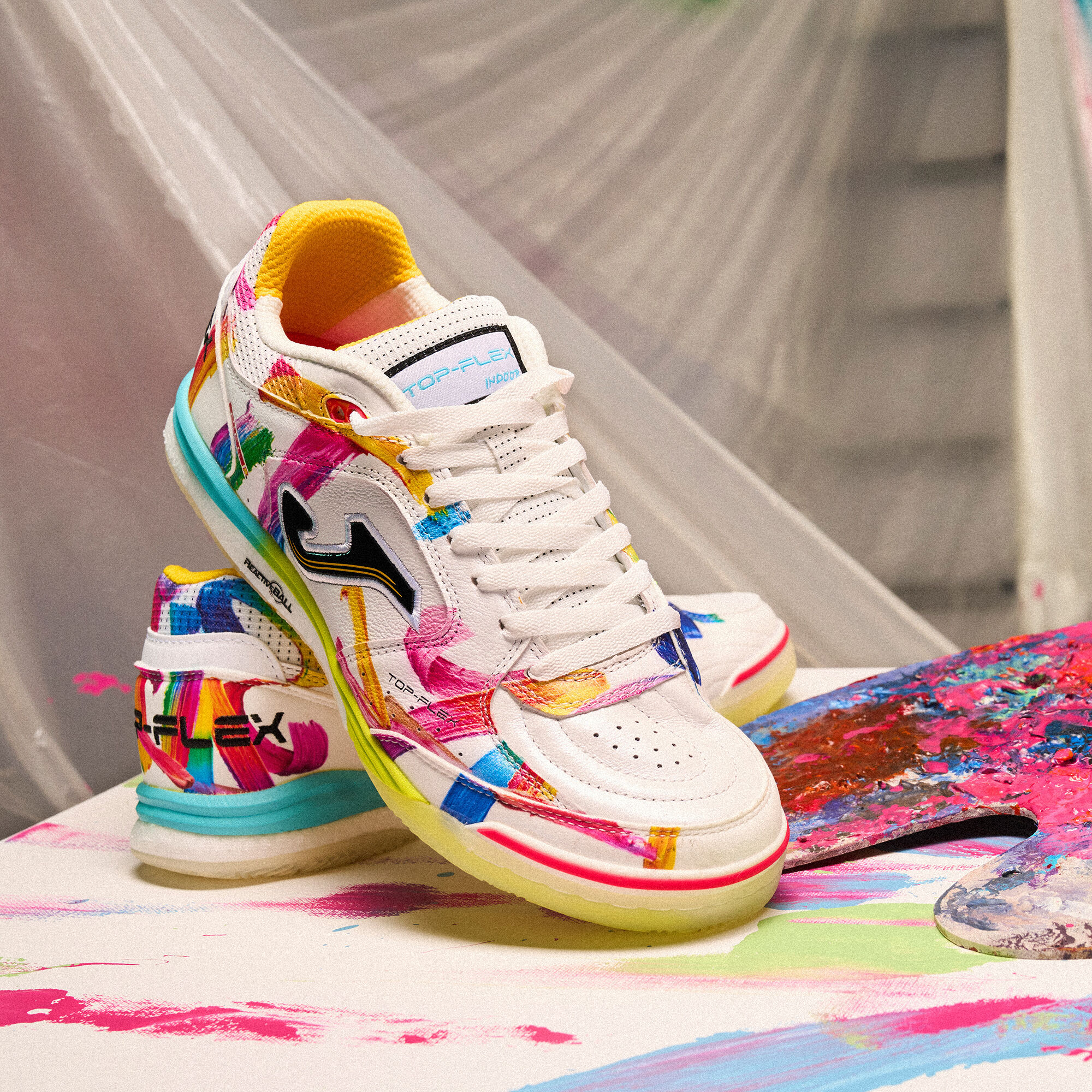Futsal shoes Top Flex Rebound 26 Graffiti indoor white | JOMA®