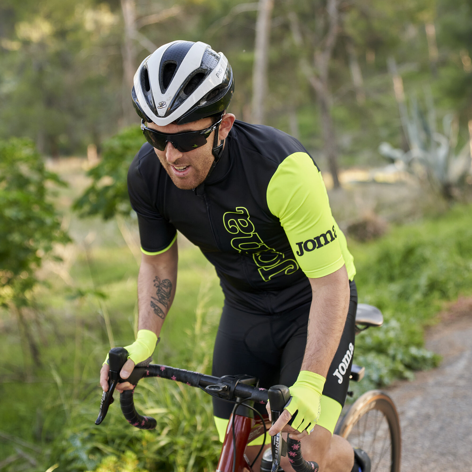 Cycling jersey unisex Crono black fluorescent yellow