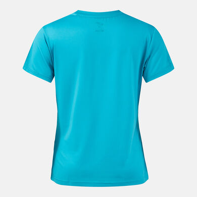 Camiseta manga corta mujer Picasho turquesa fl&uacute;or dark navy