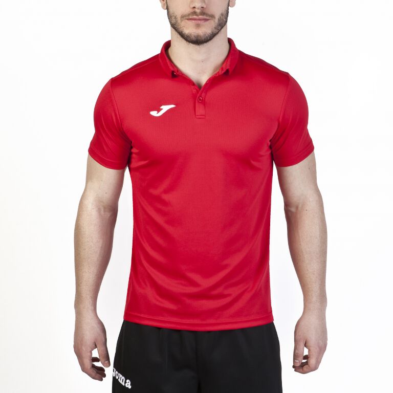 POLO MANCHES COURTES HOMME HOBBY ROUGE