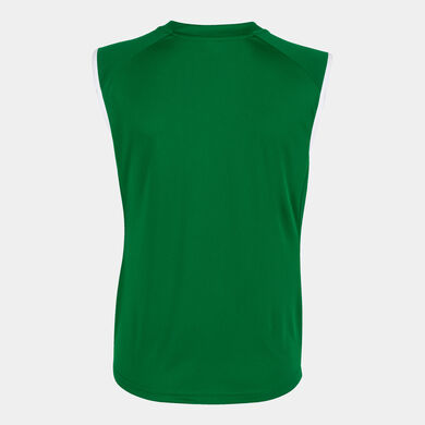 Sleeveless t-shirt woman Supernova III green white