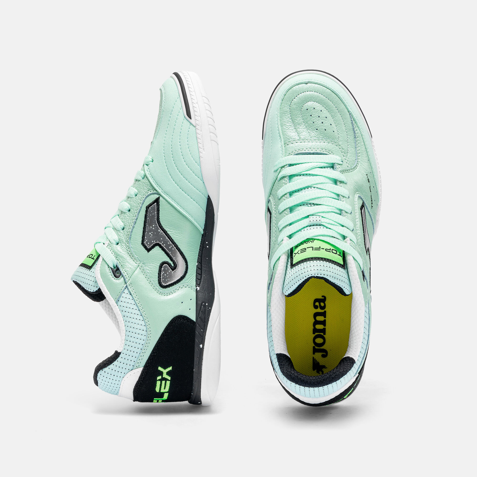 jomaフットサルシューズ　トップフレックス26.5cm light green Futsal shoes Top Flex 26 indoor light green black | JOMA®