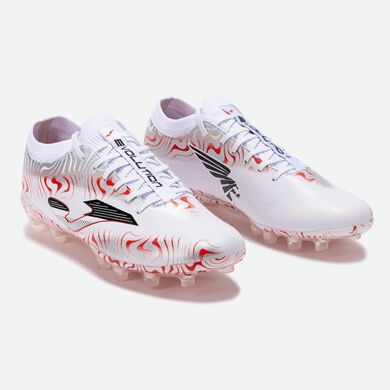 Botas fútbol Evolution Cup 25 terreno firme FG blanco