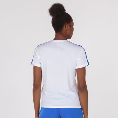 Maglia a manica corta donna Academy III bianco blu reale