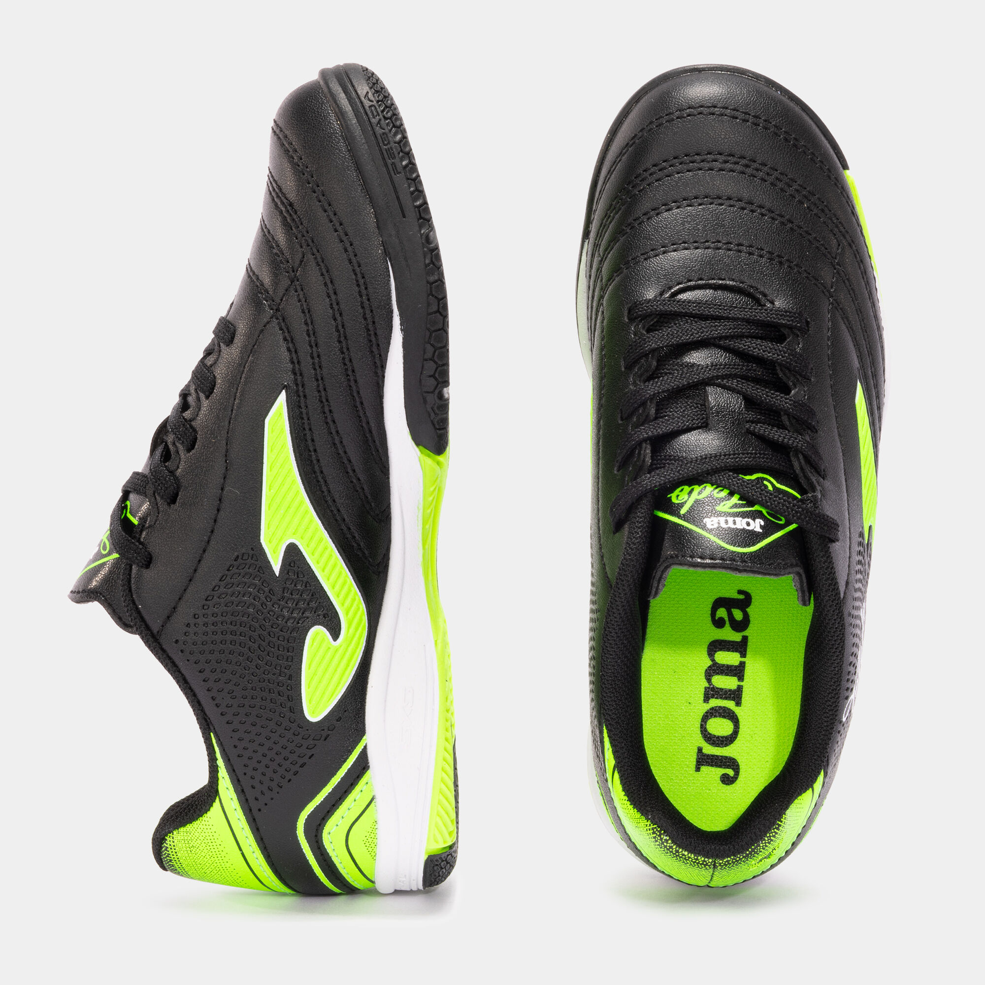 Scarpe calcio a 5 Toledo Jr 24 indoor junior nero verde fluorescente