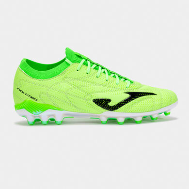 Botas fútbol Evolution Top 25 césped artificial AG verde flúor