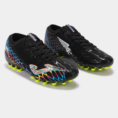 Botas fútbol Gol 24 césped artificial AG negro amarillo flúor
