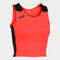 Top mujer Record II coral flúor negro