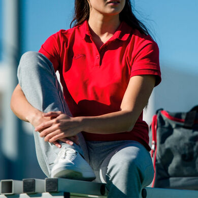 Polo shirt short-sleeve woman Bali II red