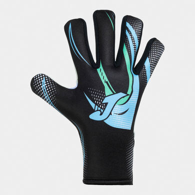 Football goalkeeper gloves Hunter black turquoise
