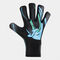 Football goalkeeper gloves Hunter black turquoise