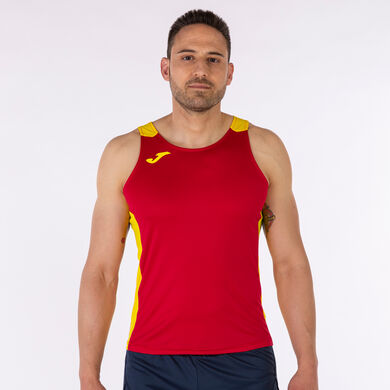 Tank top man Record II red yellow